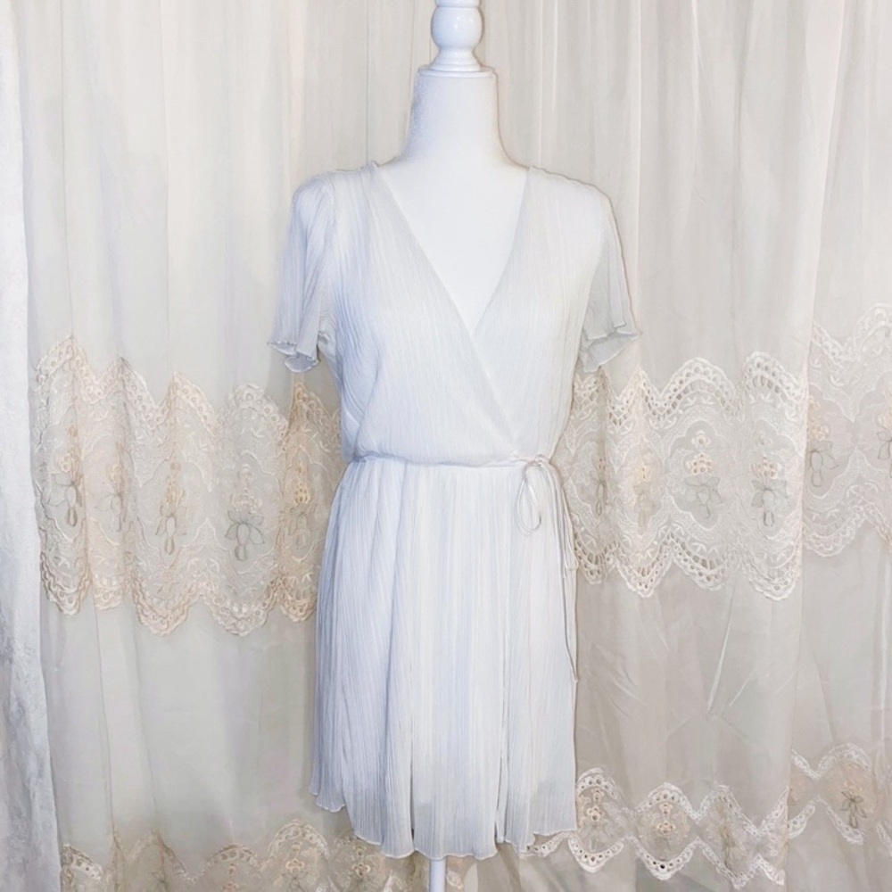Nordstrom Brand Faux Wrap Accordion Dress